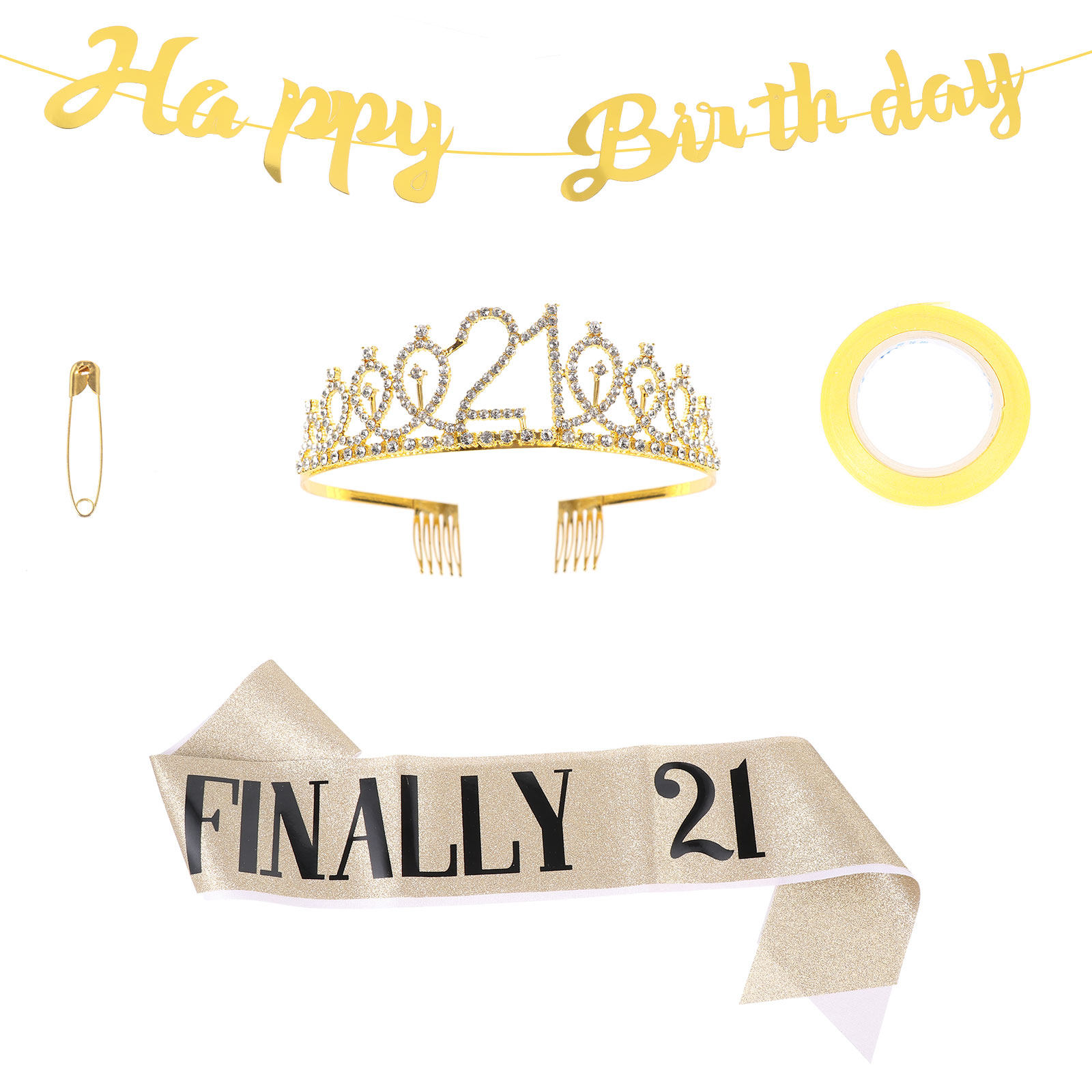 1Set Glitter Birthday Crown Go - Birthday Sash Glitter review and price