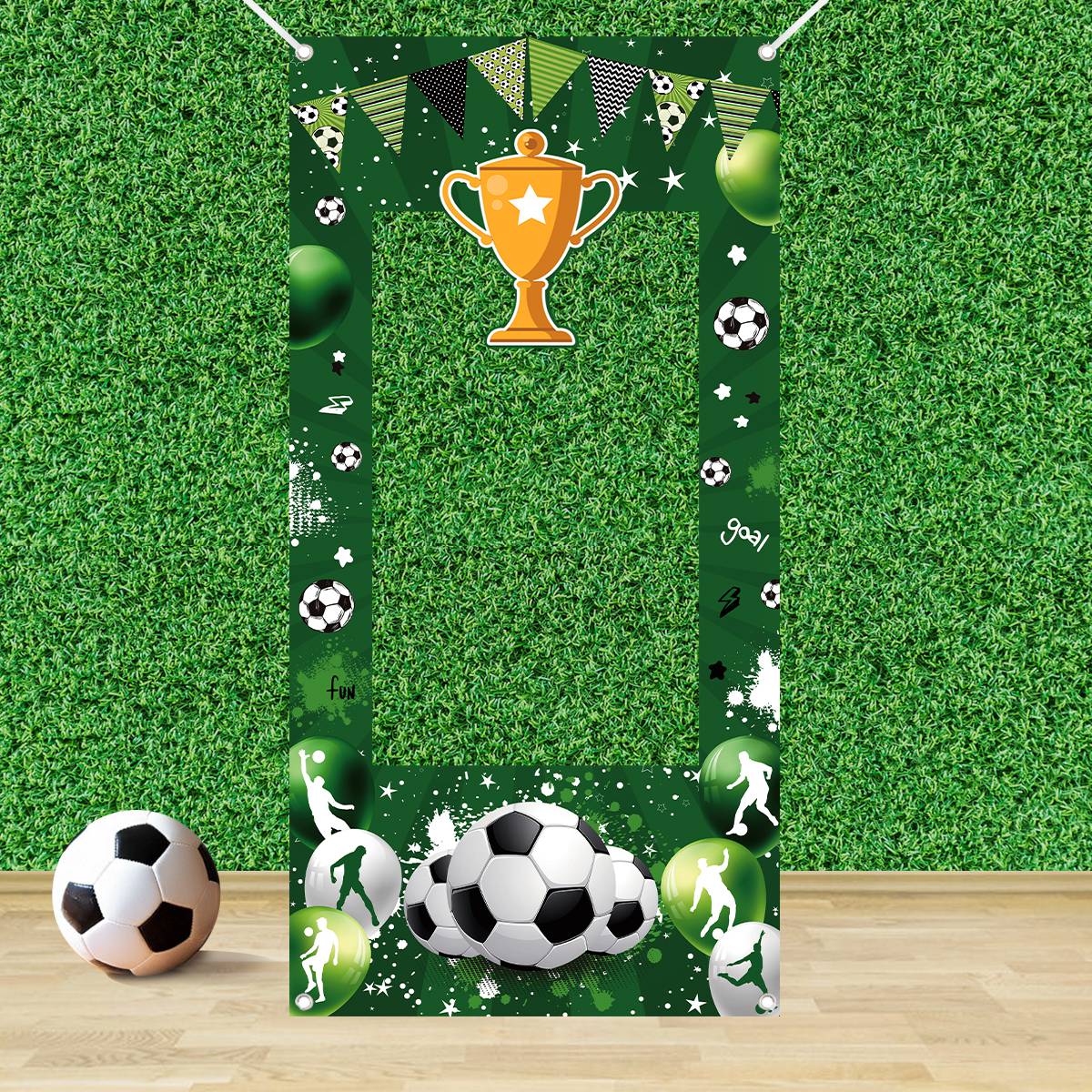 1pc Green Soccer Decorative Ph - Photo Booth Frame review and price