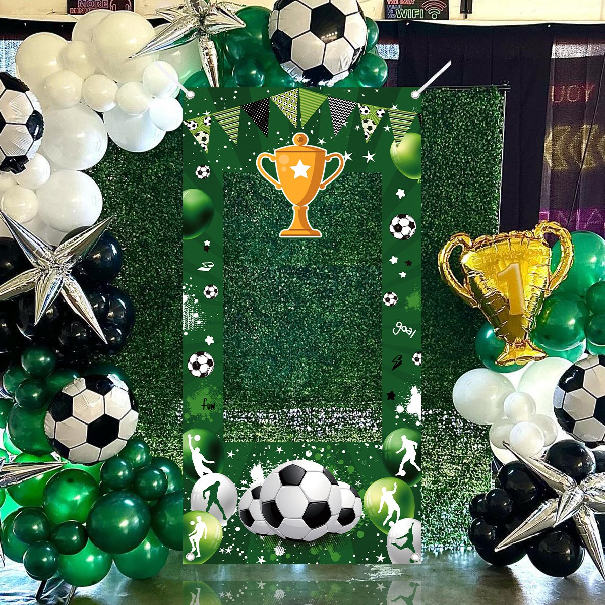 1pc Green Soccer Decorative Ph - Photo Booth Frame review and price