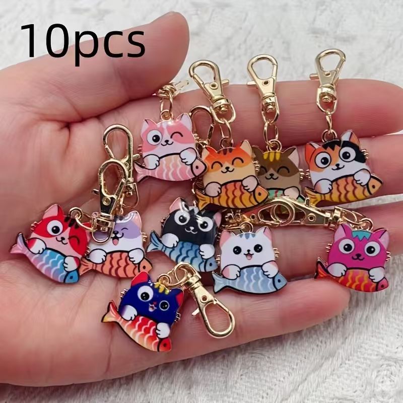 10pcs alloy printed cat keycha - Event Party review and price